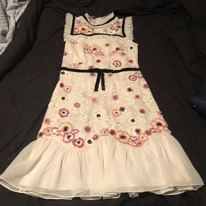 Kate Spade White Lace Floral Sequin Dress Size 4